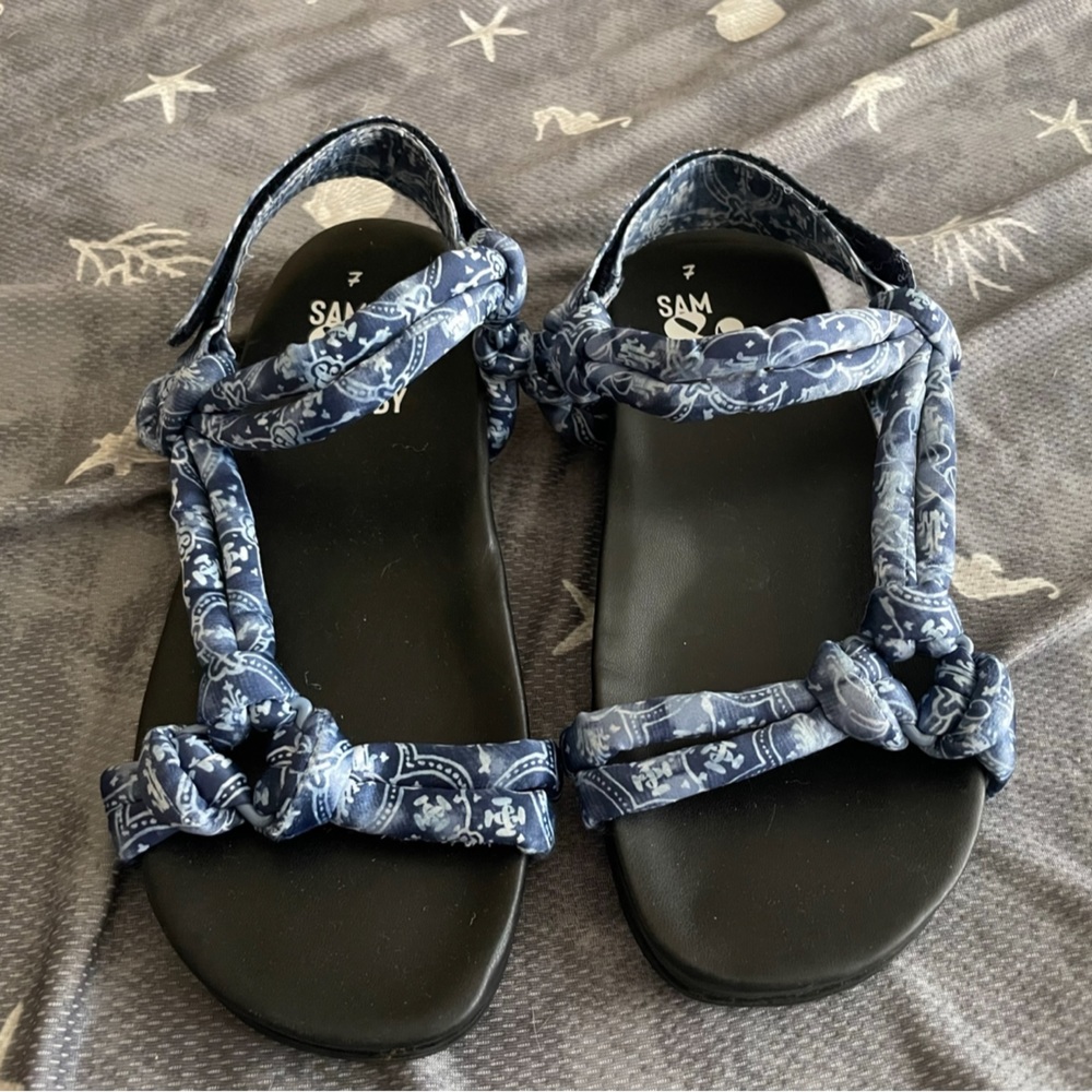 Sandals-Sam & Libby/blue/black/paisley